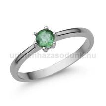E368FS - SMARAGD köves Fehér arany Eljegyzési Gyűrű