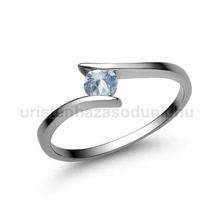 E3FK - AKVAMARIN köves Fehér arany Eljegyzési Gyűrű