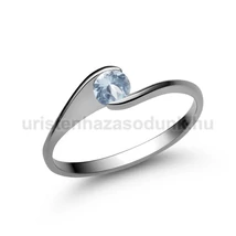 E4FK - AKVAMARIN köves Fehér arany Eljegyzési Gyűrű