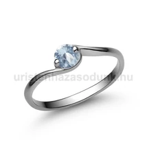 E6FK - AKVAMARIN köves Fehér arany Eljegyzési Gyűrű