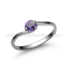 E6FM - AMETISZT köves Fehér arany Eljegyzési Gyűrű