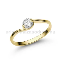 E6SC - CIRKÓNIA köves Sárga arany Eljegyzési Gyűrű