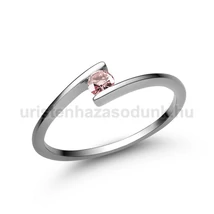 E7FZR - RÓZSASZÍN ZAFÍR köves Fehér arany Eljegyzési Gyűrű