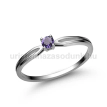 E8FM - AMETISZT köves Fehér arany Eljegyzési Gyűrű
