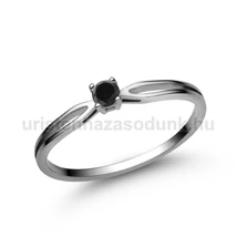 E8FBB - FEKETE GYÉMÁNT köves Fehér arany Eljegyzési gyűrű