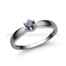 E9FM - AMETISZT köves Fehér arany Eljegyzési Gyűrű