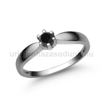 E9FBB - FEKETE GYÉMÁNT köves Fehér arany Eljegyzési gyűrű