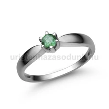 E9FS - SMARAGD köves Fehér arany Eljegyzési Gyűrű